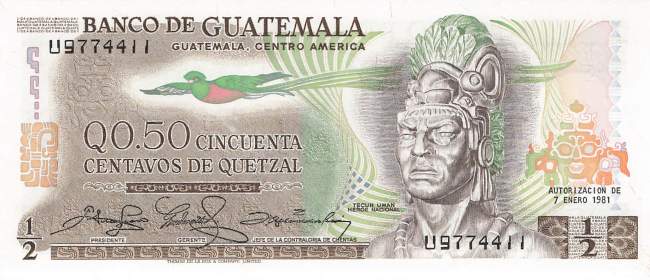 0,50 Quetzal p58c Guatemala 1981